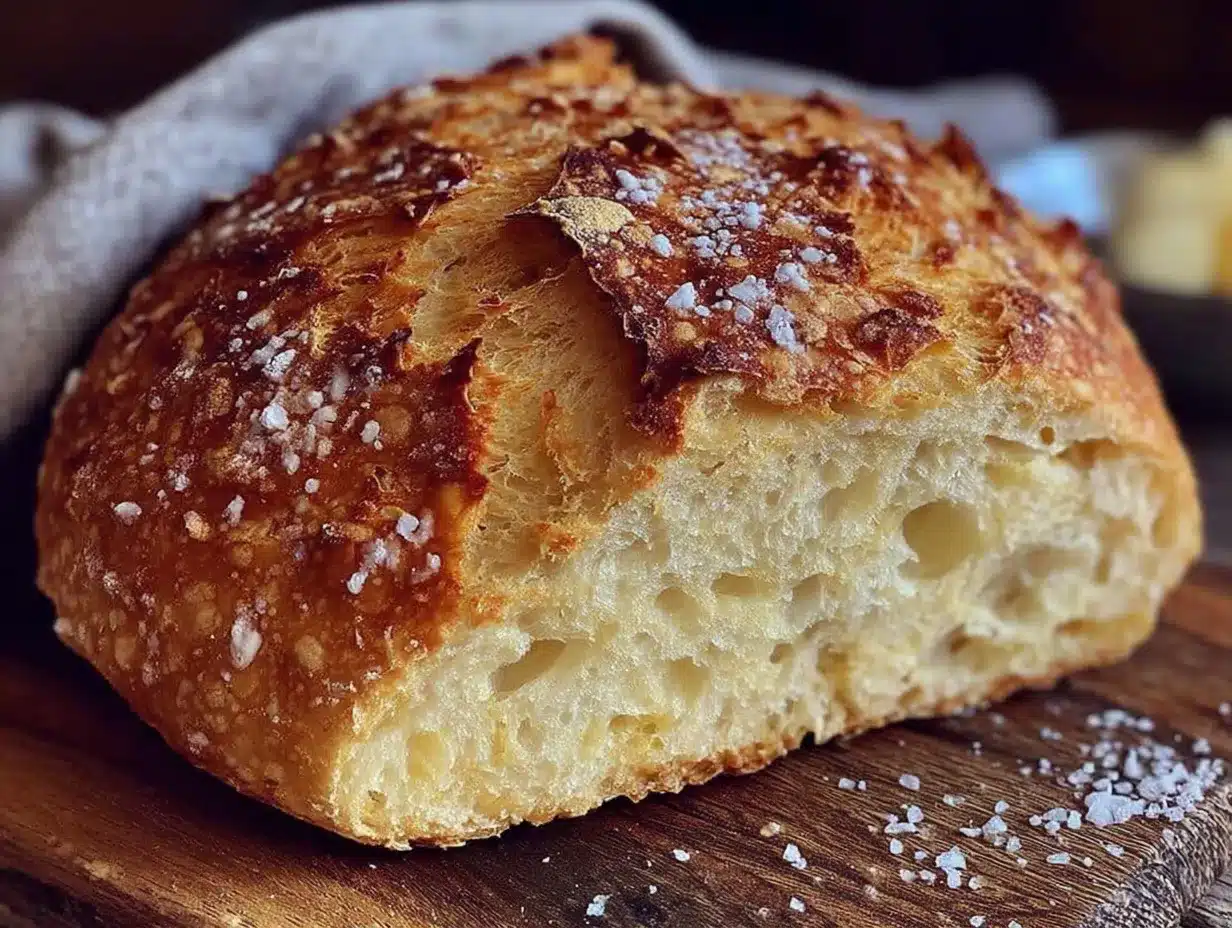 Crispy New York Times No-Knead Bread Recipe preparation steps