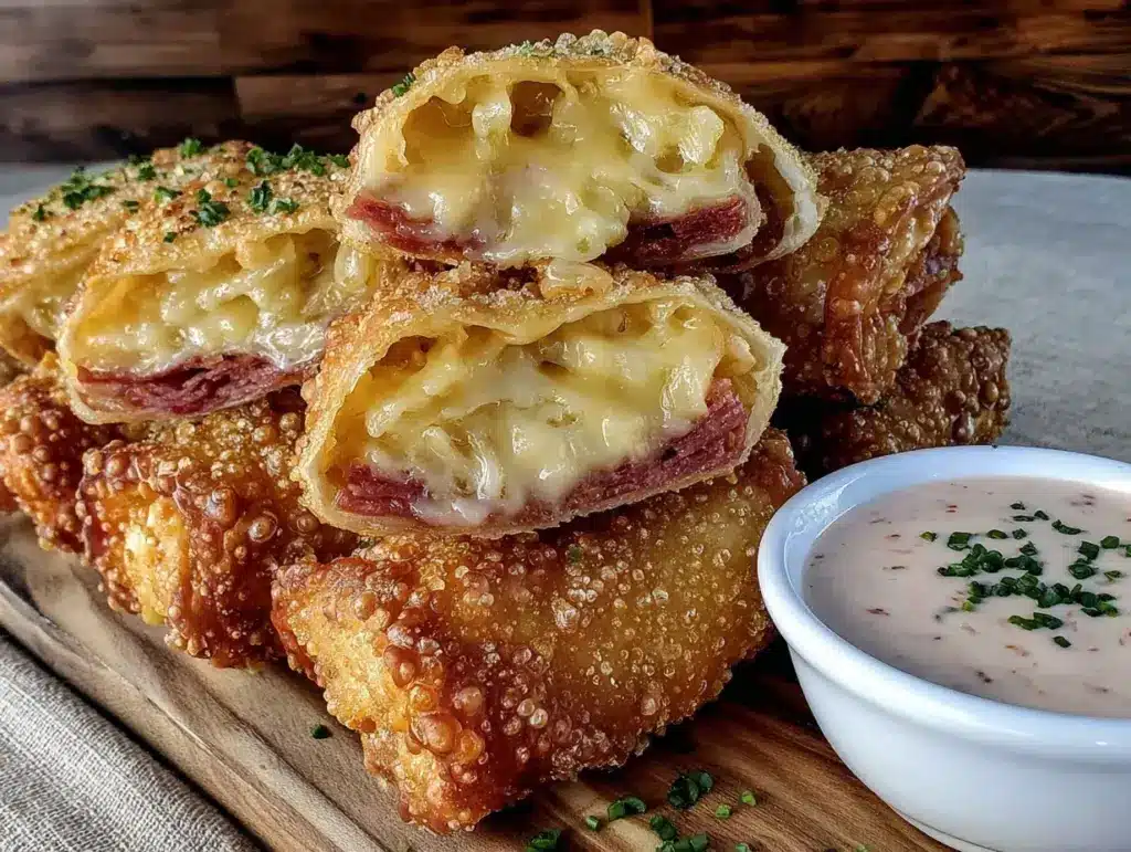 crispy reuben egg rolls - featured image