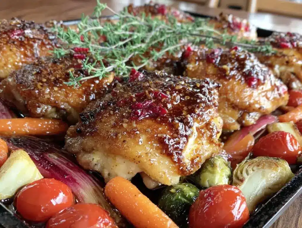 crispy sheet pan honey mustard chicken - featured image