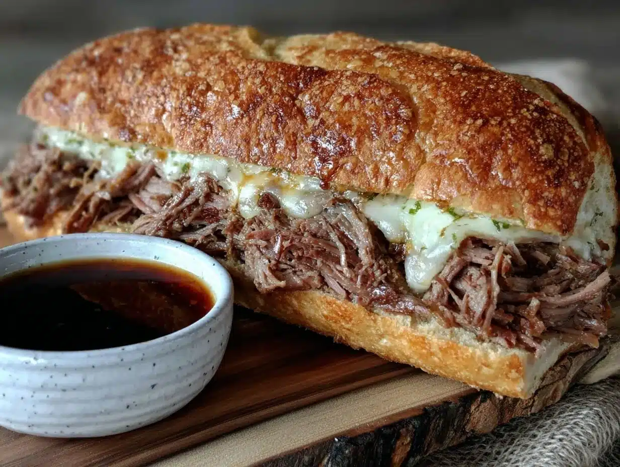 crockpot french dip sandwiches preparation steps