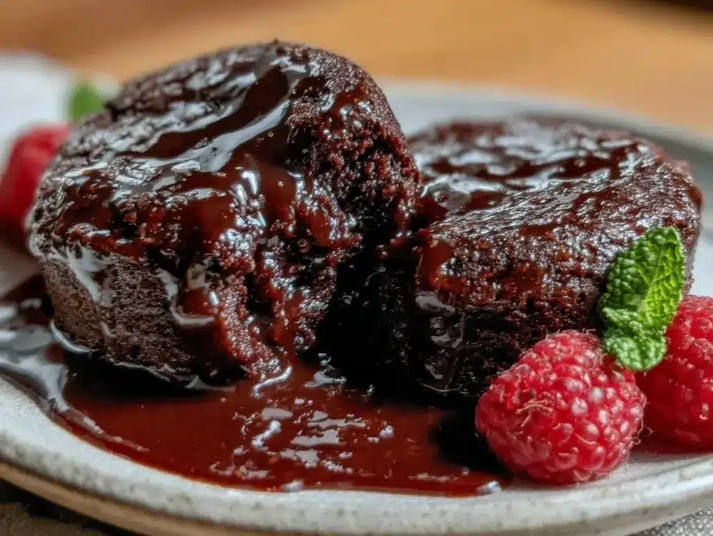 dark chocolate molten lava cakes - featured image