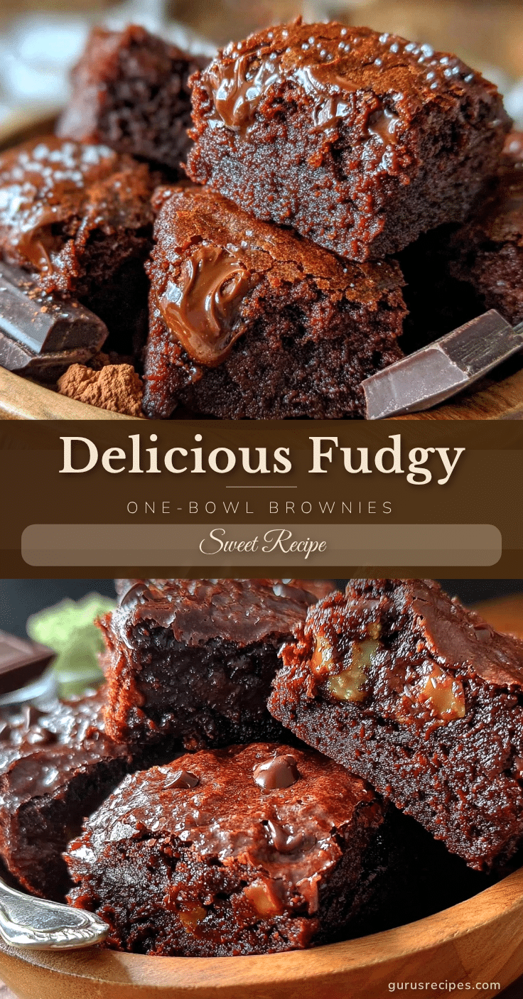 Delicious Fudgy One-Bowl Brownies recipe
