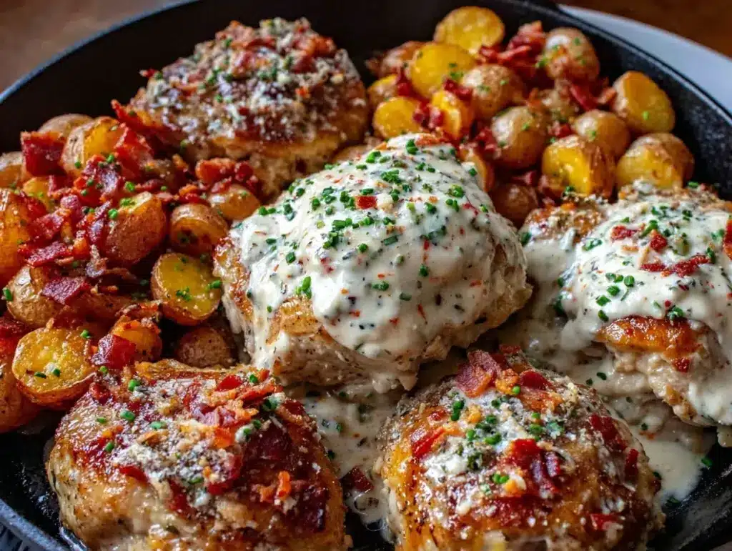 dutch oven ranch chicken potatoes - featured image