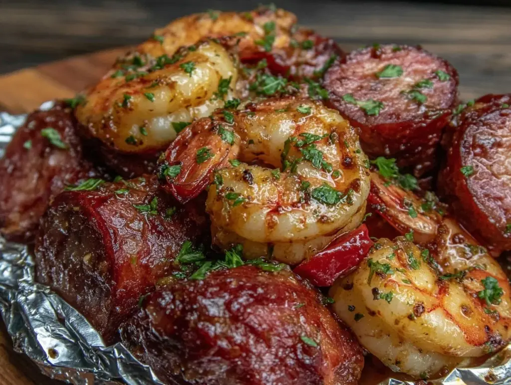 Easy Cajun Shrimp and Sausage Foil Packets - featured image