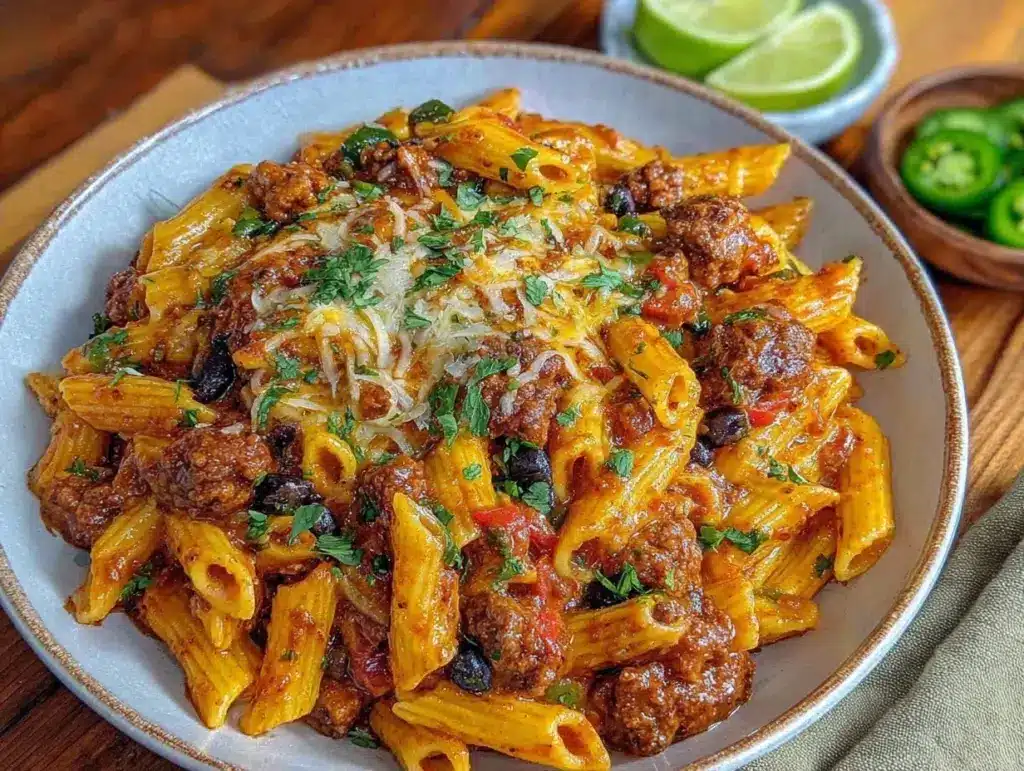easy cheesy one-pot taco pasta - featured image