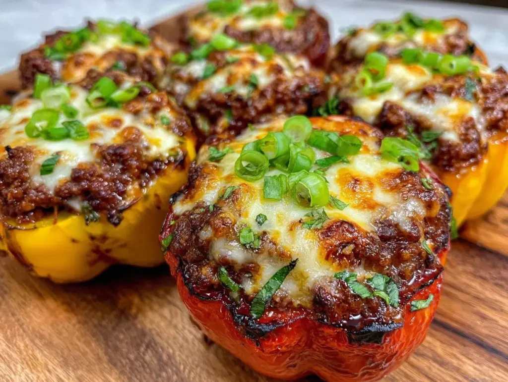 easy cheesy stuffed bell peppers - featured image