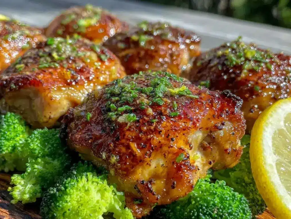 easy crispy sheet pan lemon pepper chicken and broccoli - featured image