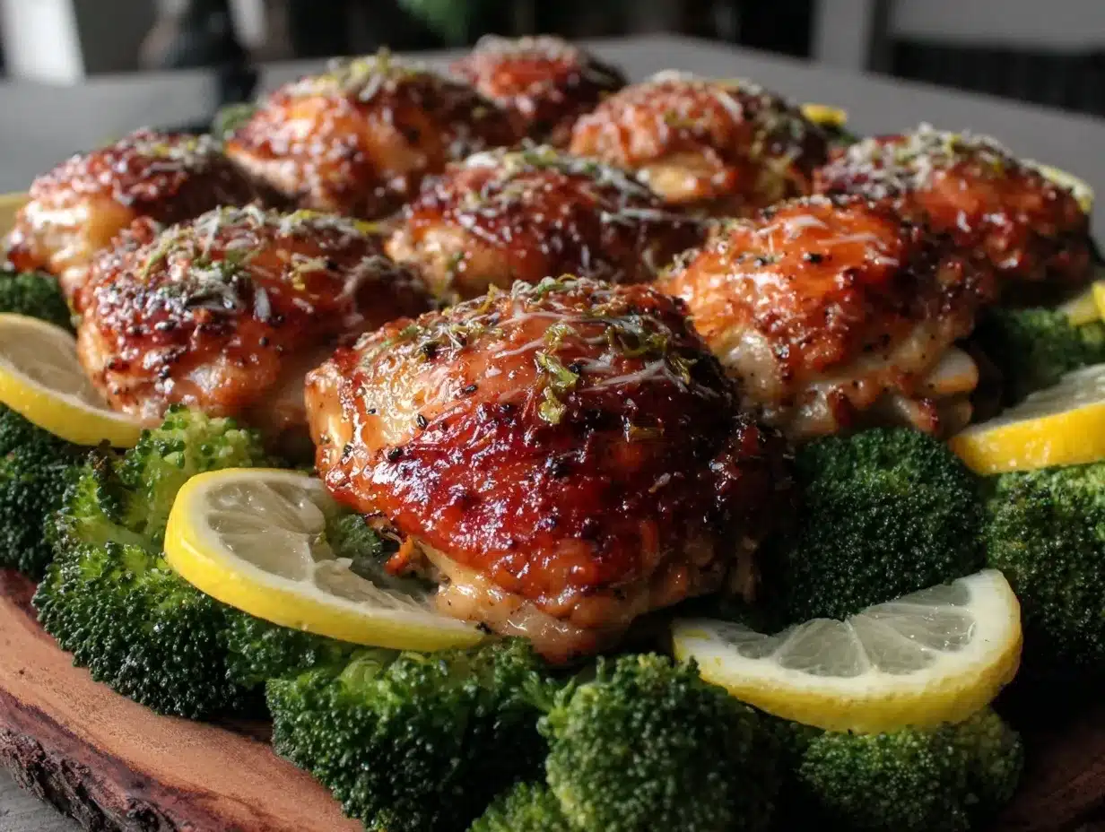easy crispy sheet pan lemon pepper chicken and broccoli preparation steps