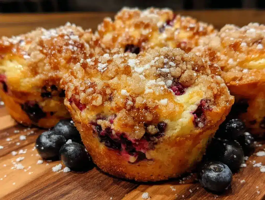 easy fluffy blueberry muffins - featured image