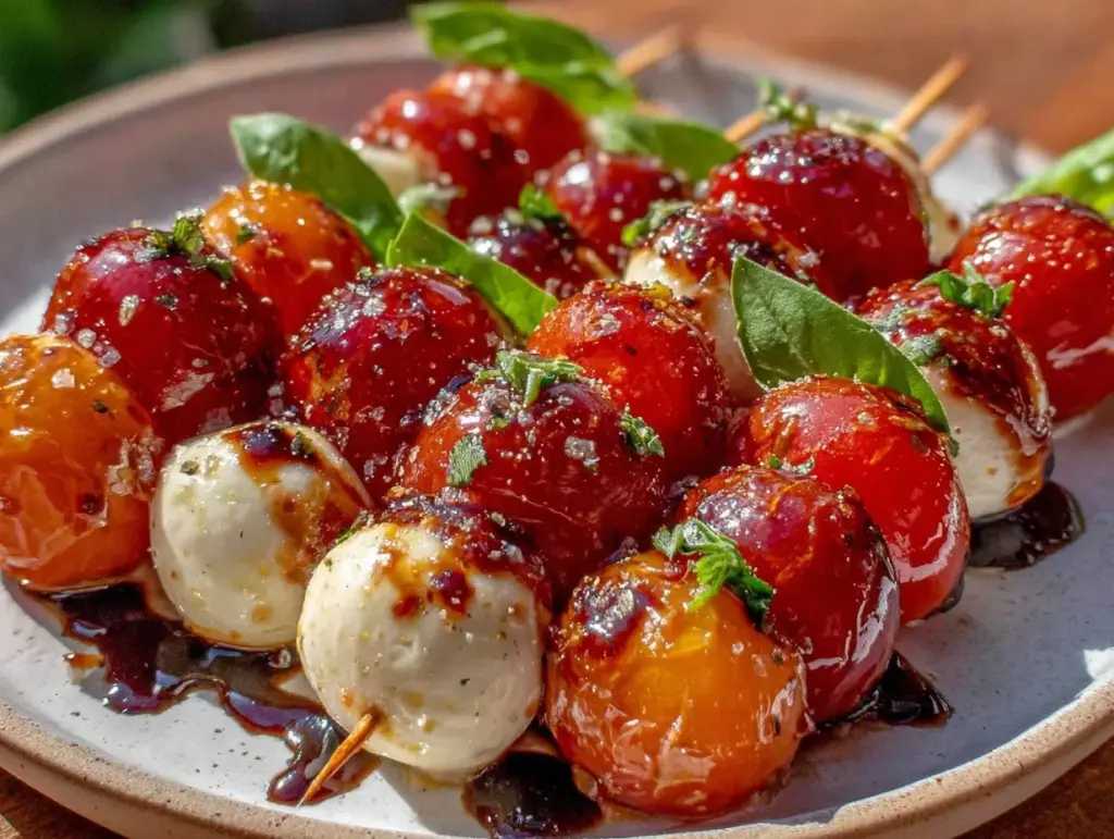 easy mini caprese skewers - featured image