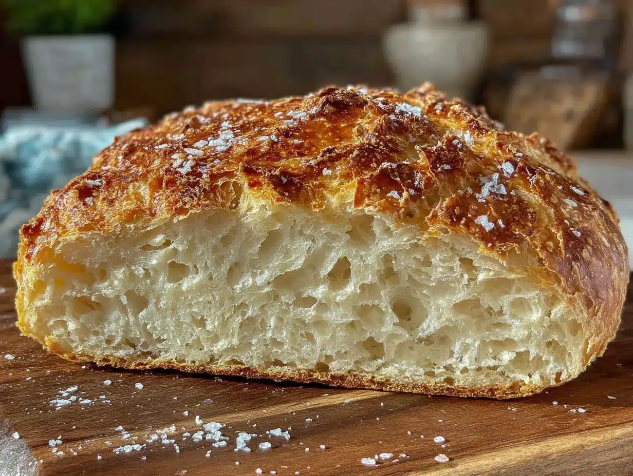easy no-knead bread recipe preparation steps