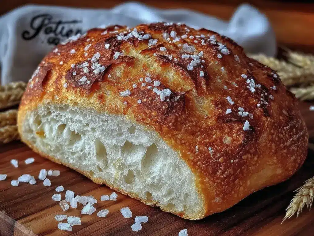 easy rustic bread recipe - featured image