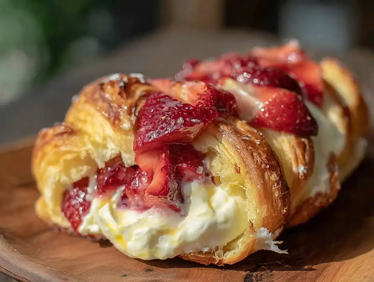flaky strawberry cream cheese danish braid preparation steps