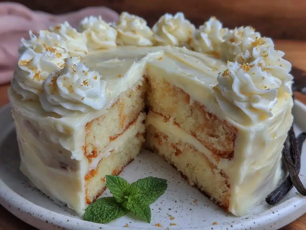 fluffy three-layer vanilla graduation cake preparation steps