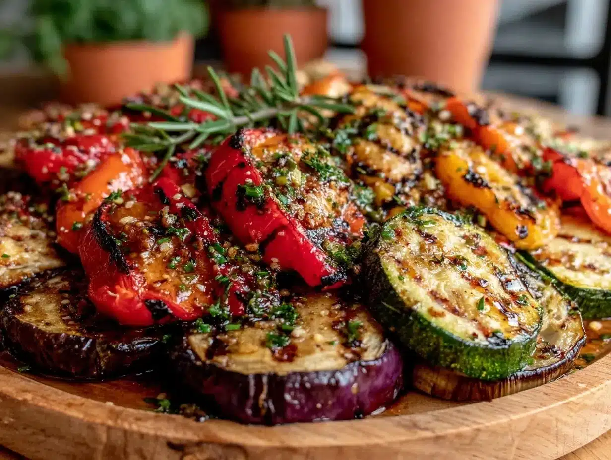 fresh mediterranean grilled vegetable platter preparation steps
