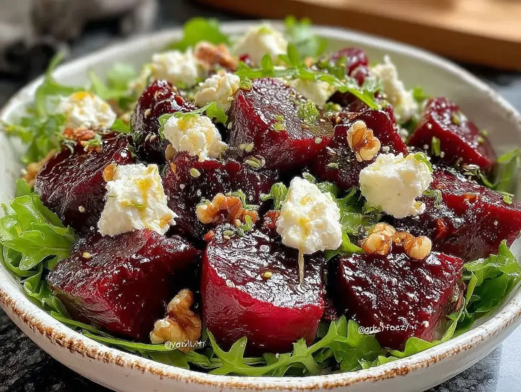 fresh roasted beet and goat cheese salad - featured image