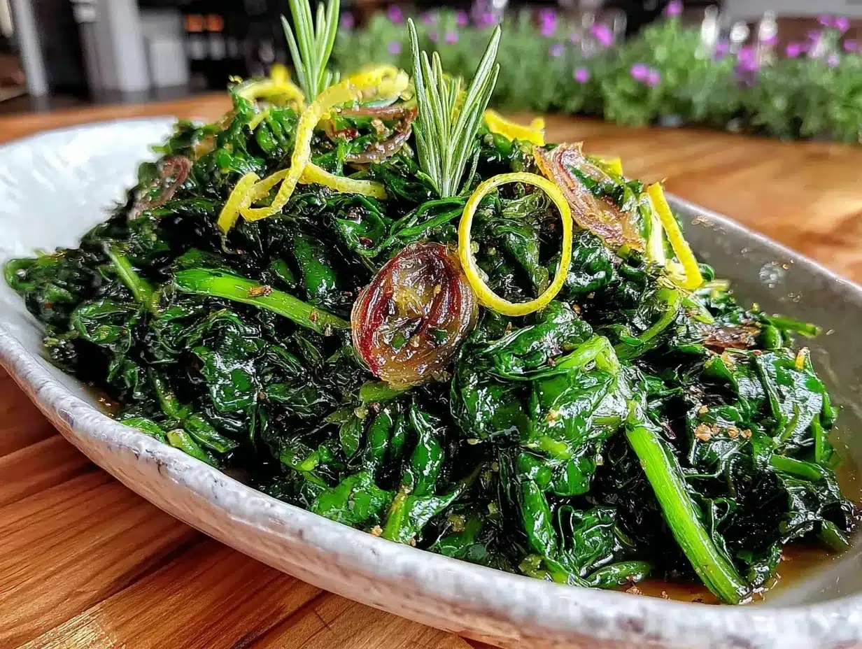 fresh sautéed dandelion greens preparation steps