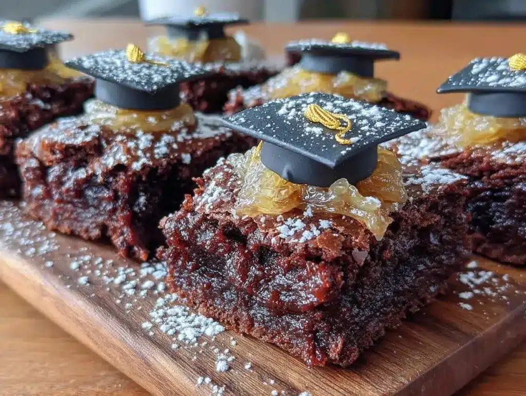 graduation cap brownie bites - featured image