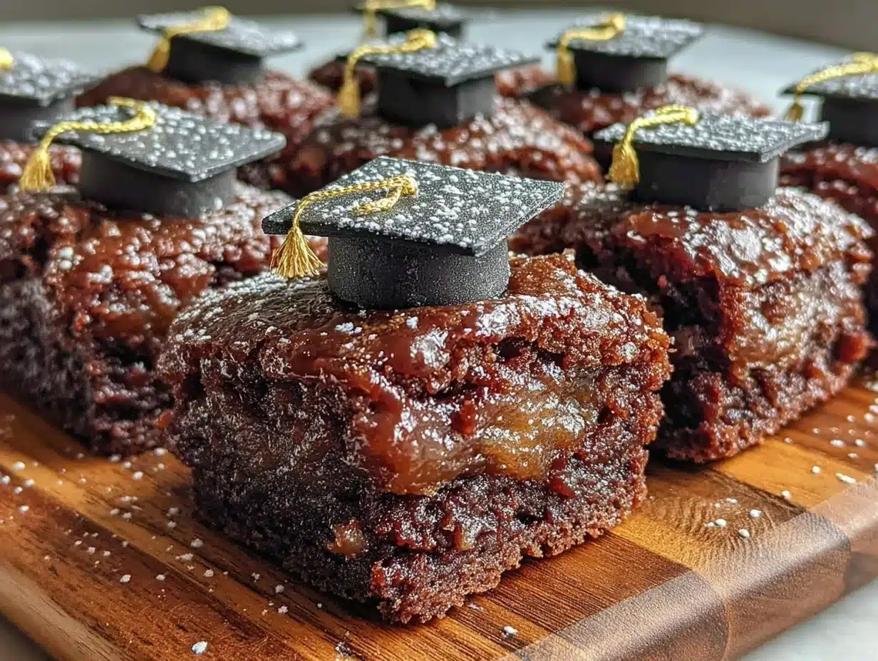 graduation cap brownie bites preparation steps