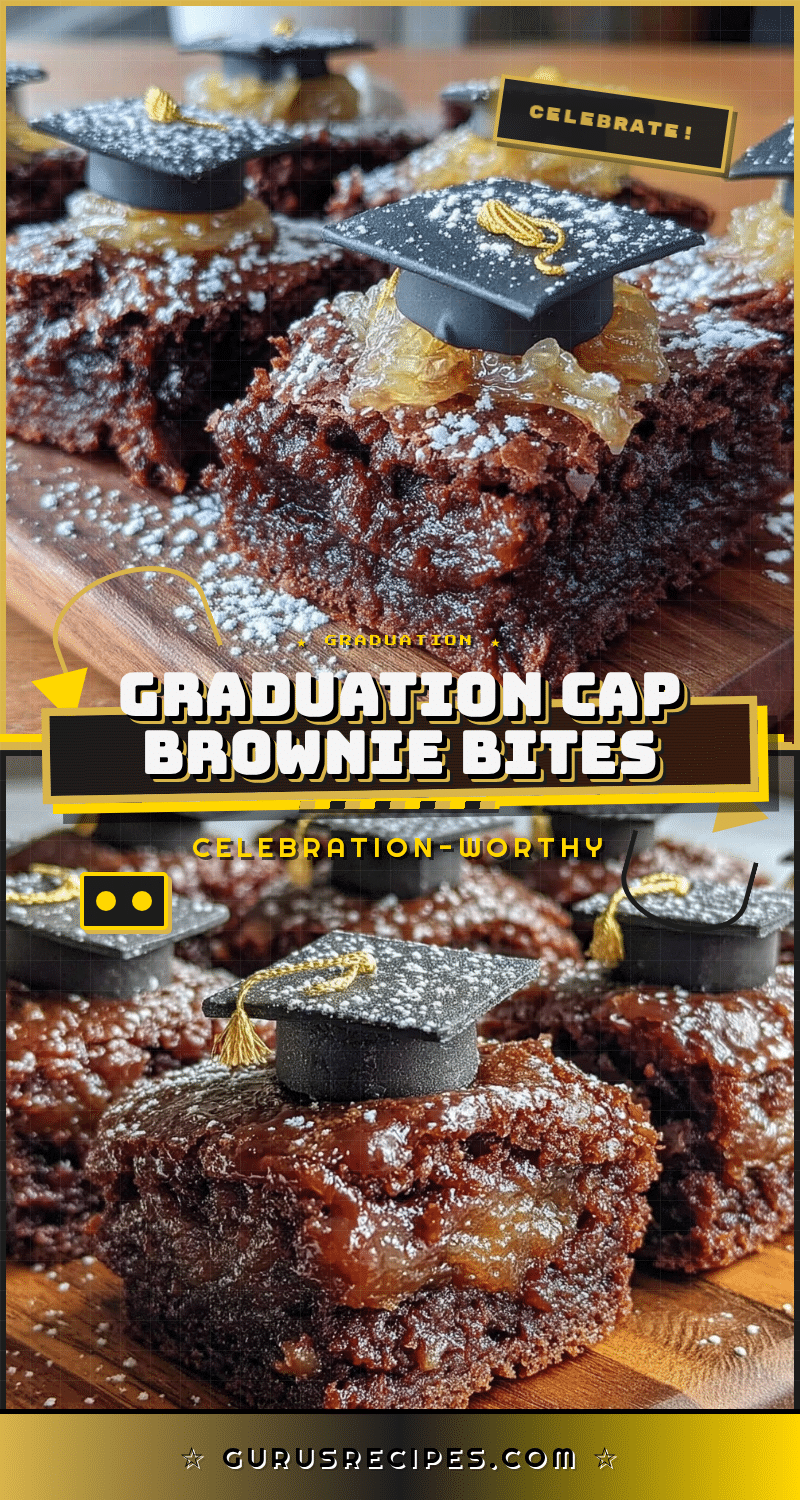 graduation cap brownie bites recipe