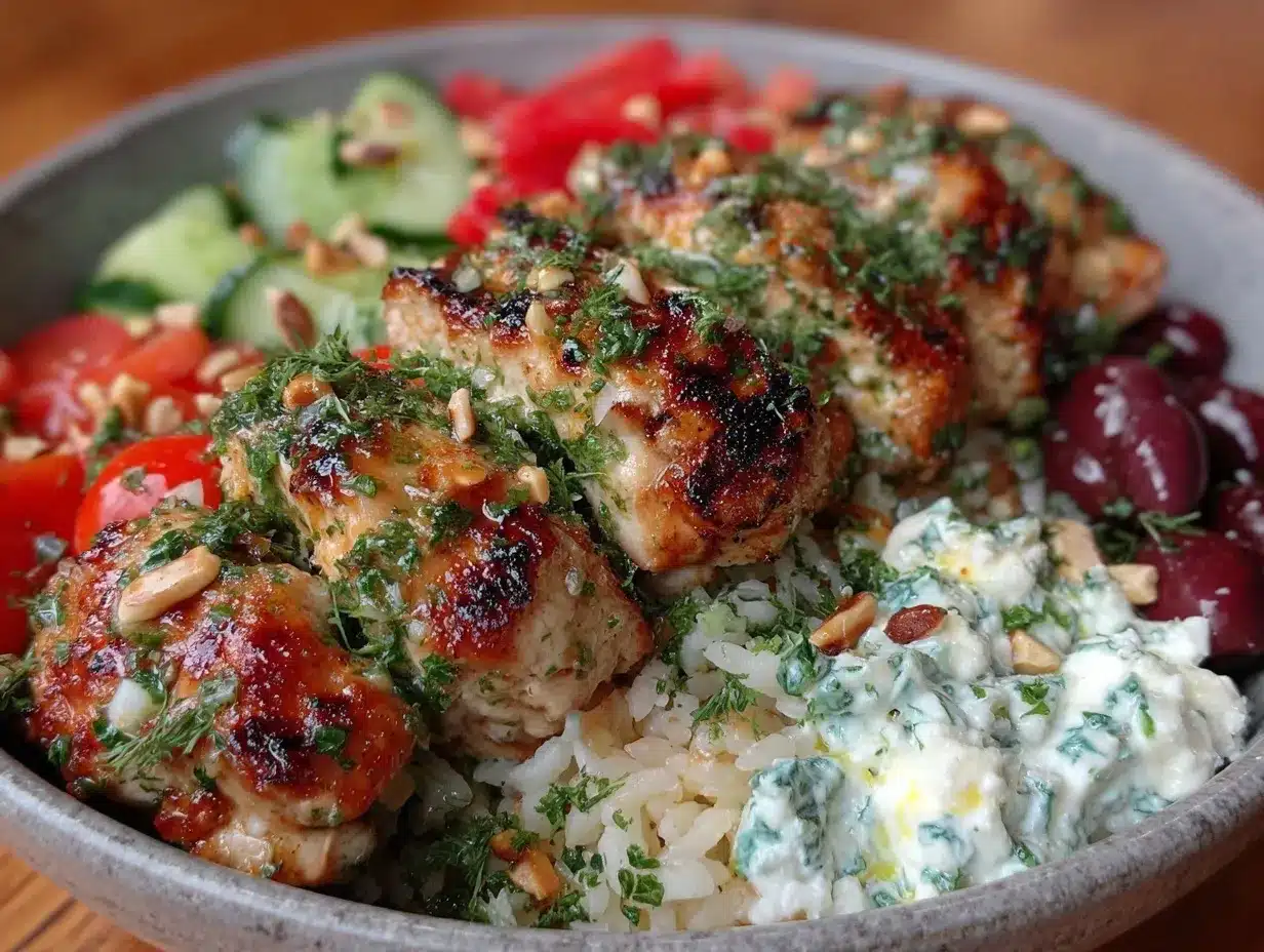 greek chicken souvlaki bowls preparation steps