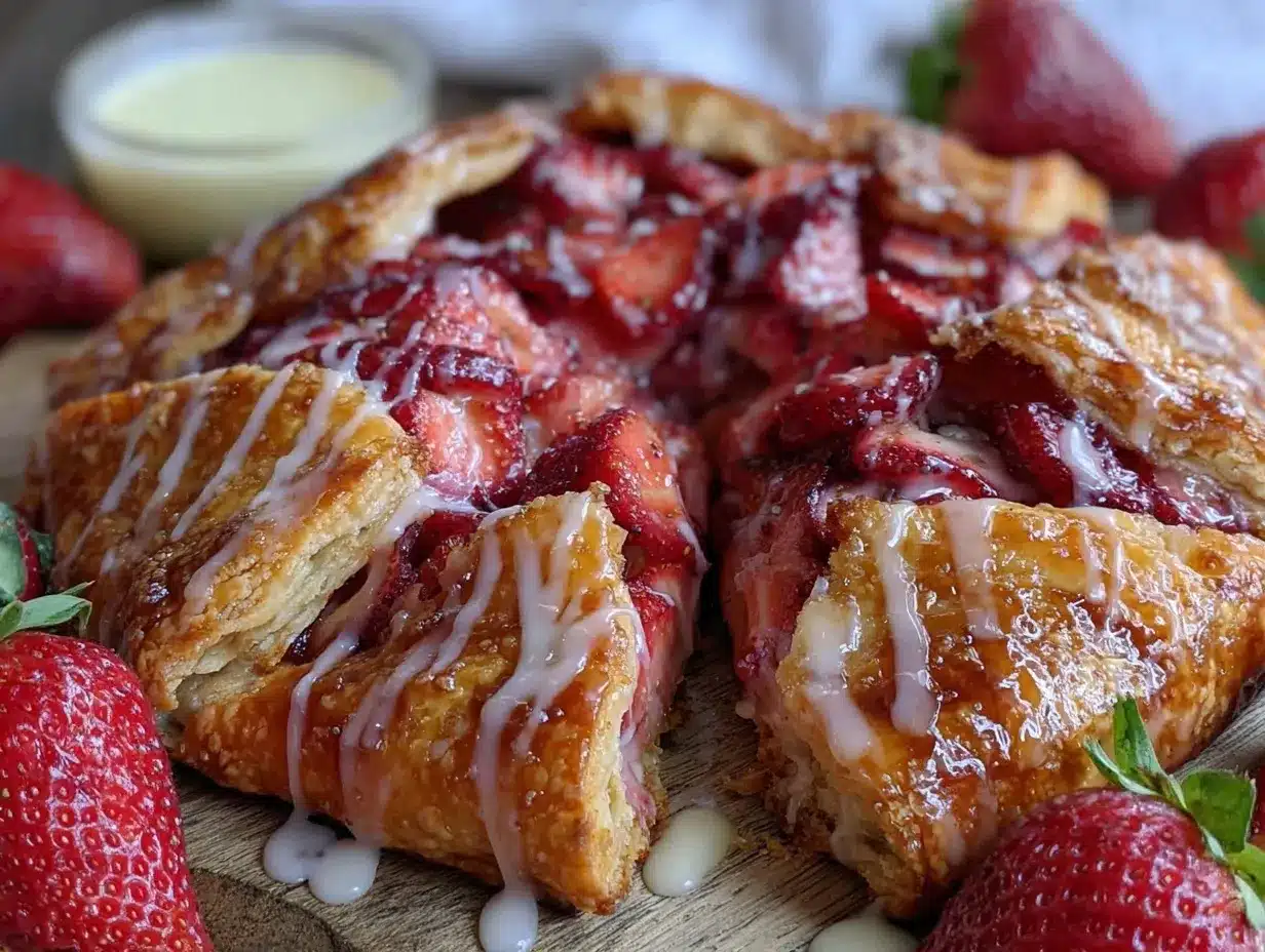 homemade fresh strawberry galette preparation steps