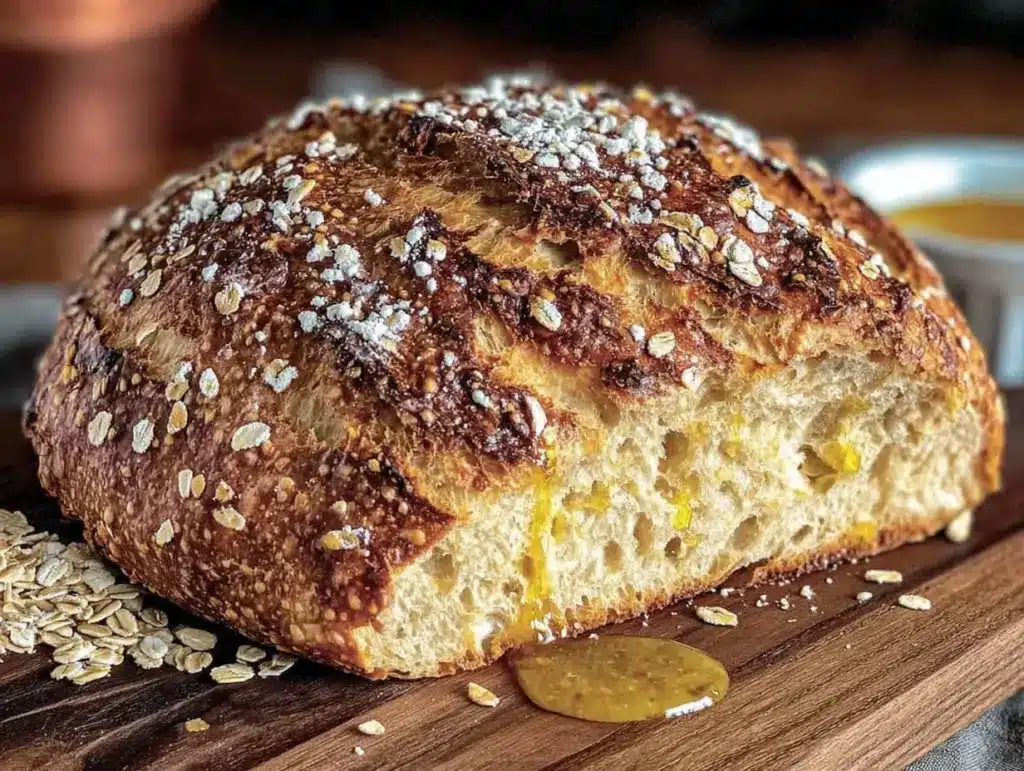 honey oat sourdough bread - featured image