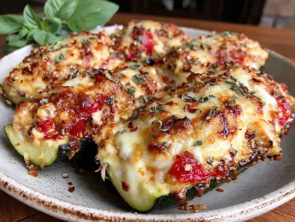 keto zucchini lasagna boats - featured image