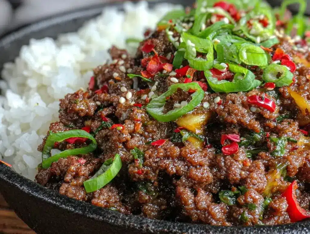 korean ground beef bowl - featured image