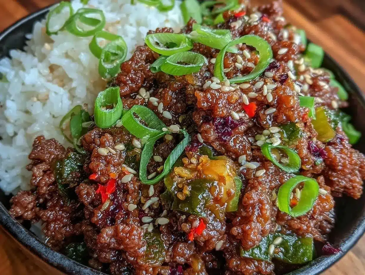 korean ground beef bowl preparation steps