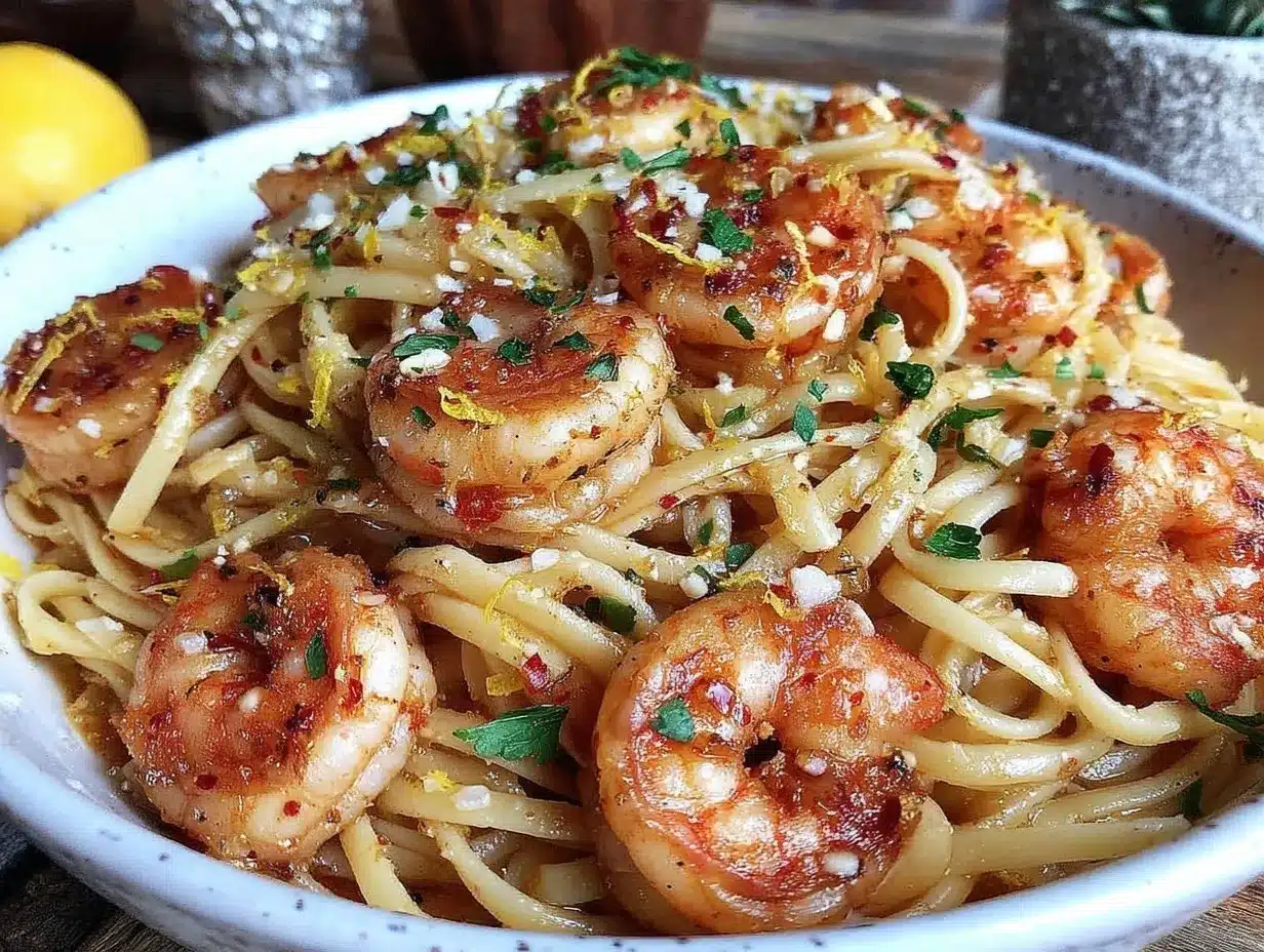 lemon garlic shrimp linguine preparation steps