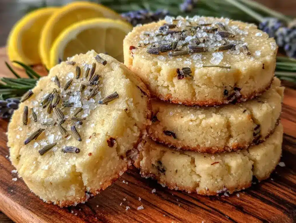 lemon lavender shortbread cookies - featured image