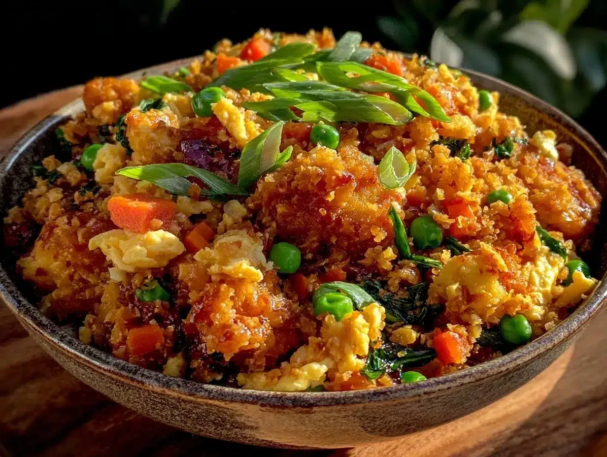 low-carb cauliflower fried rice bowl preparation steps