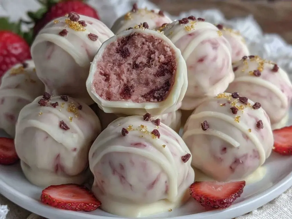 Luxe Strawberry Champagne Truffles - featured image