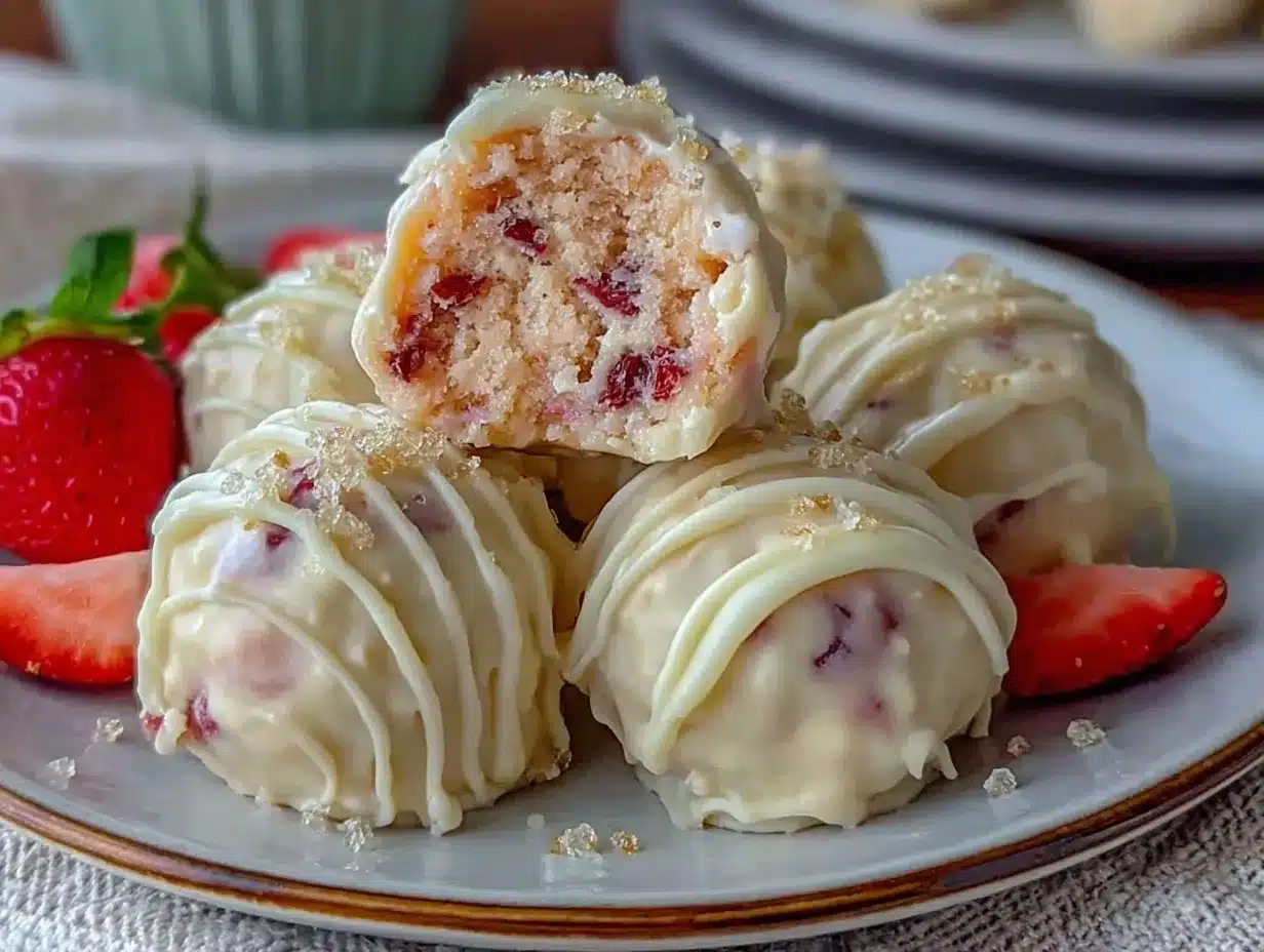 Luxe Strawberry Champagne Truffles preparation steps