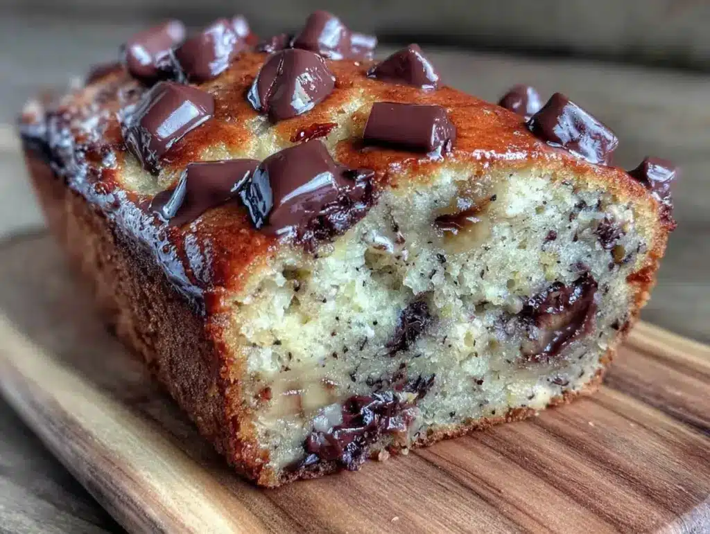 moist chocolate chip banana bread recipe - featured image