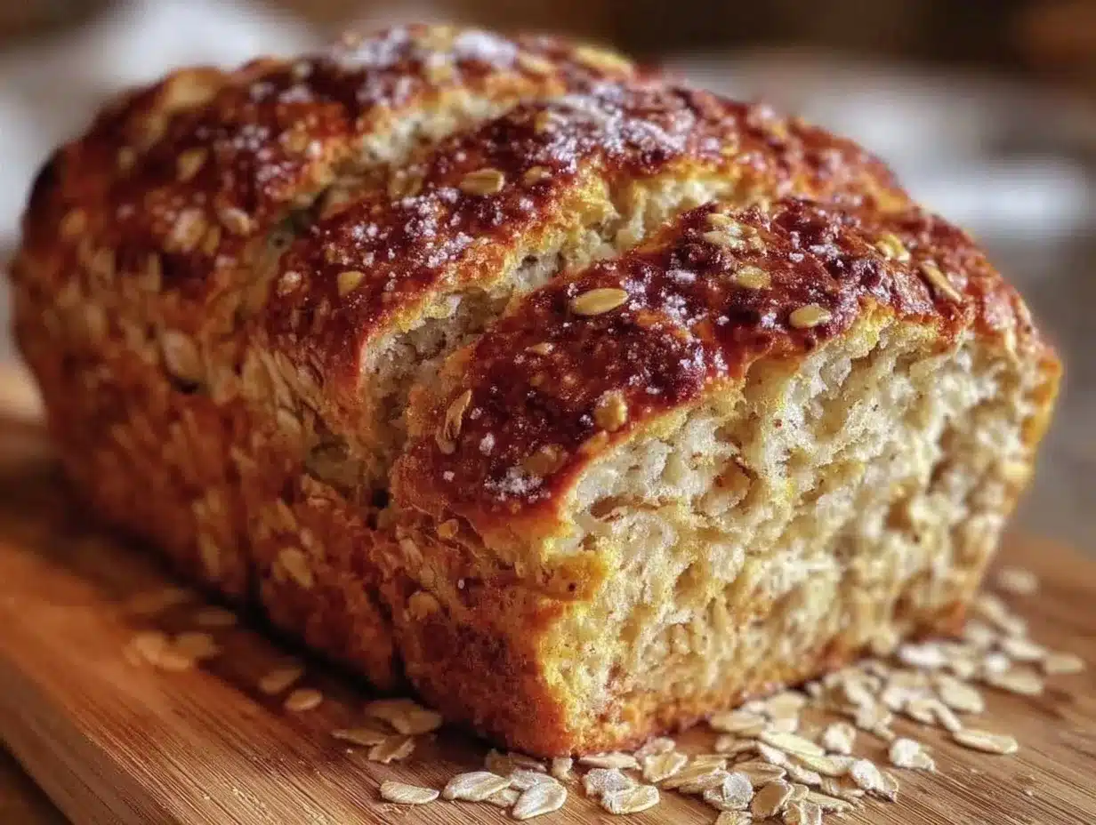 no-knead seeded oat bread preparation steps