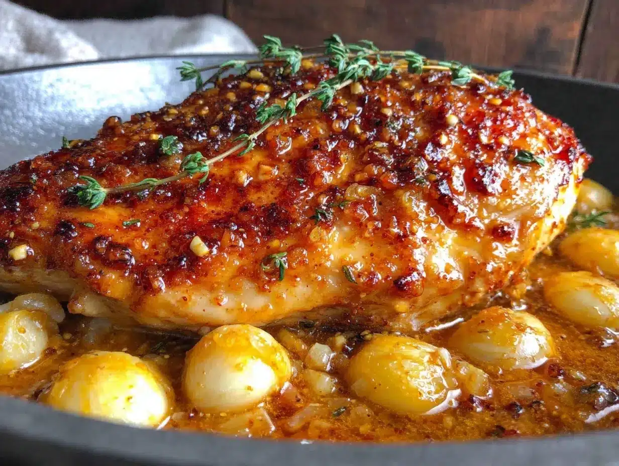 one-pan honey garlic chicken breast preparation steps