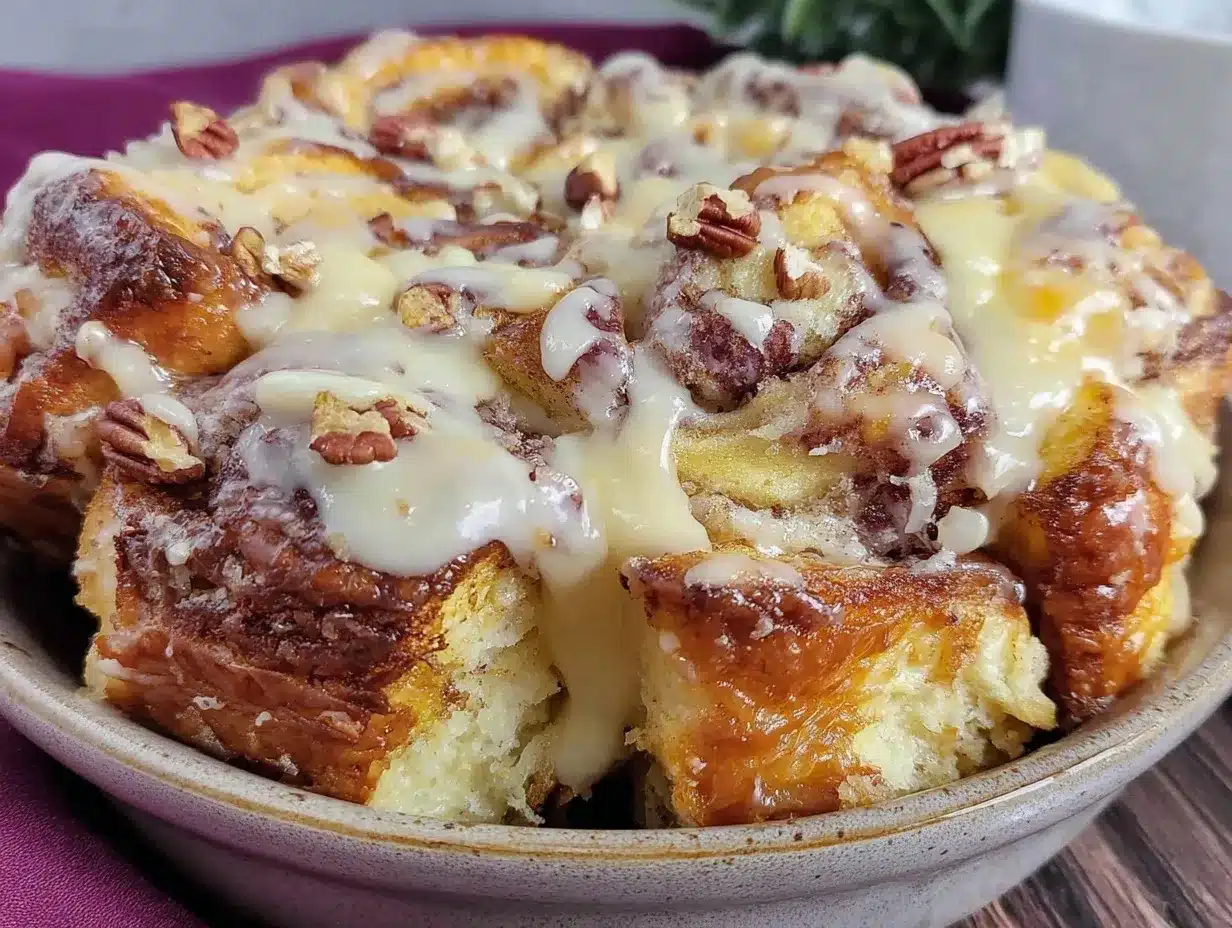 overnight cinnamon roll french toast casserole preparation steps