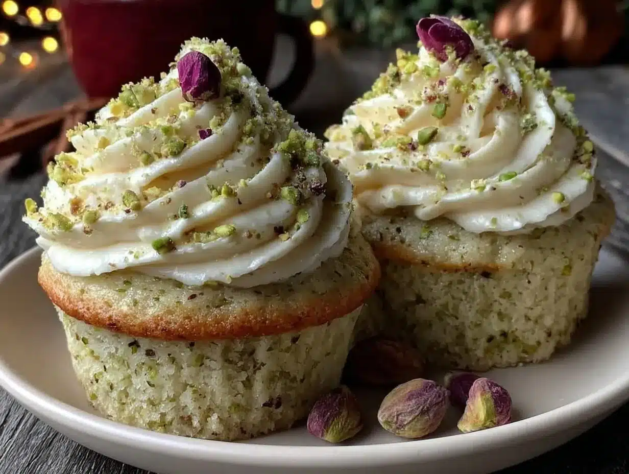 pistachio rose water cupcakes preparation steps