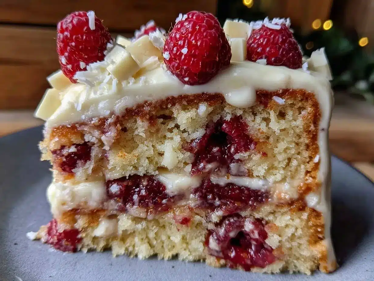 raspberry white chocolate layer cake preparation steps