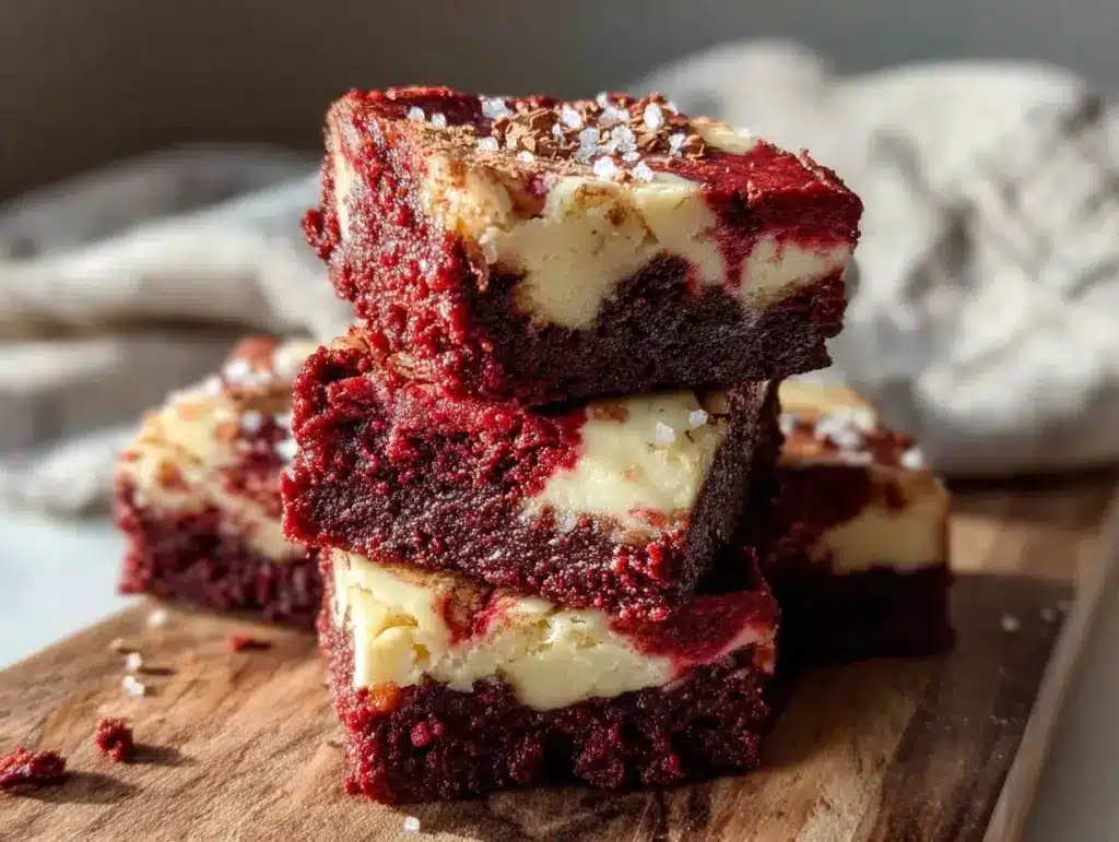 red velvet cream cheese swirl brownies - featured image