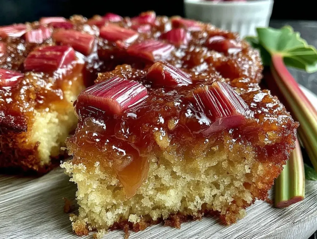 rhubarb upside-down cake - featured image