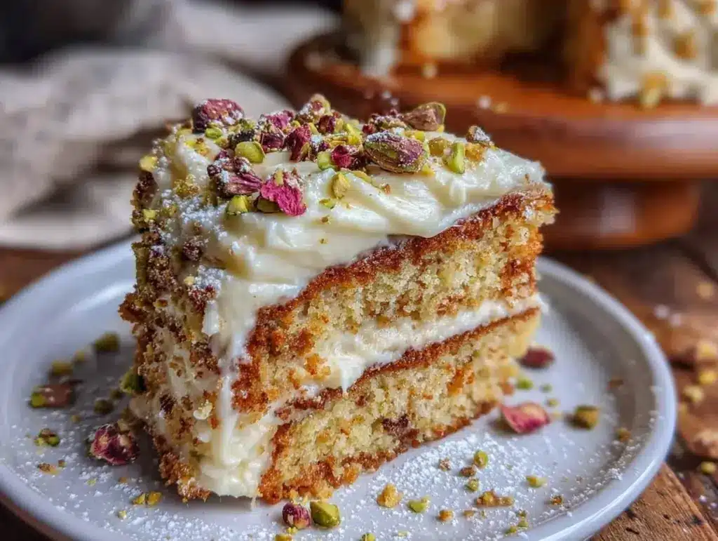 rosewater cardamom cake - featured image