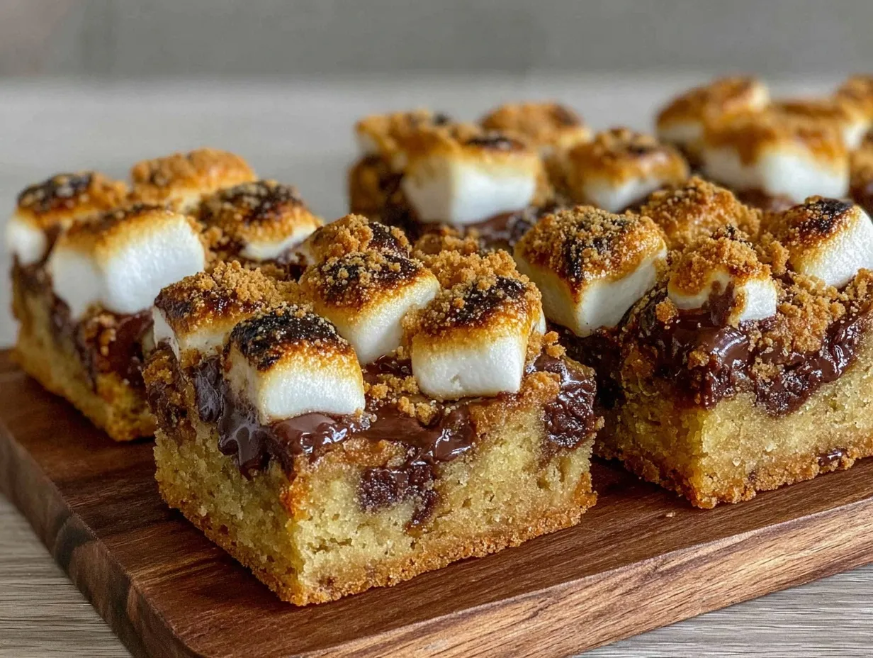 s’mores cookie bars preparation steps