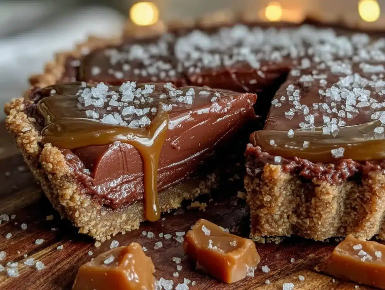 salted caramel chocolate tart preparation steps