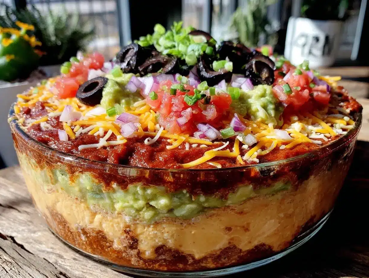 seven-layer Mexican dip preparation steps