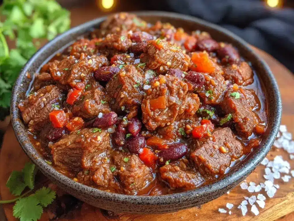 slow cooker beef chili - featured image