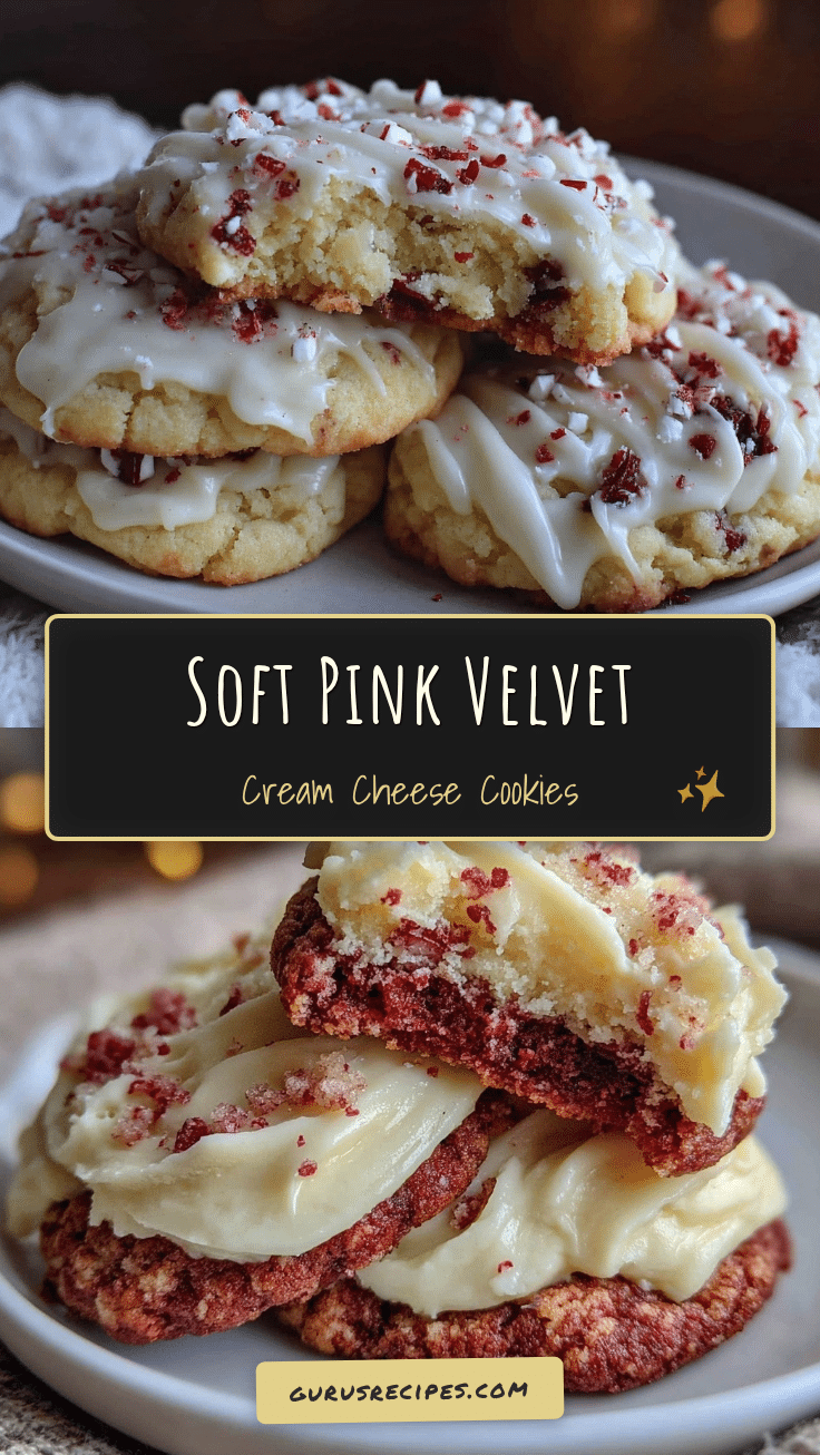 soft pink velvet cream cheese cookies recipe