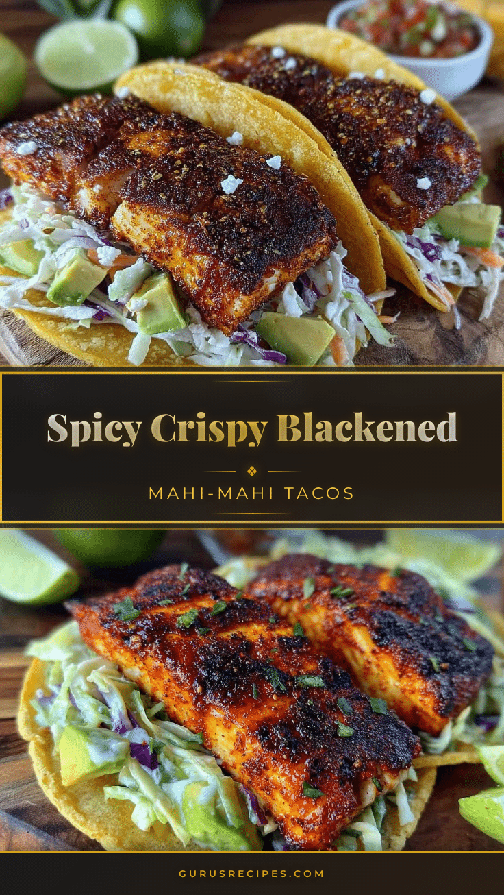 spicy crispy blackened mahi-mahi tacos recipe